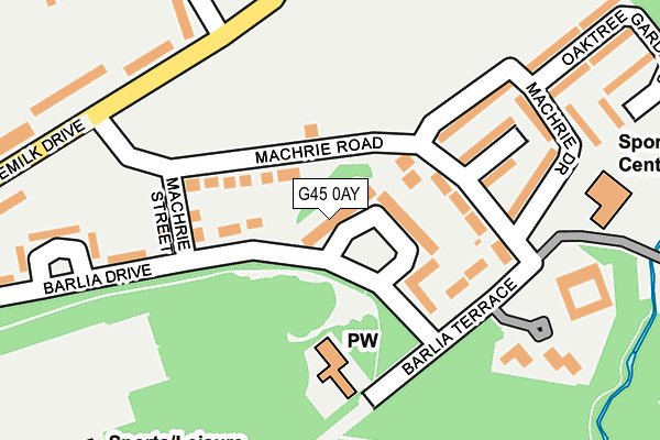 G45 0AY map - OS OpenMap – Local (Ordnance Survey)
