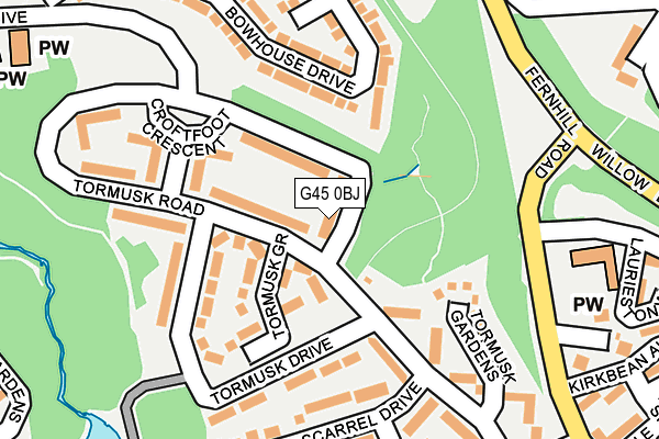 G45 0BJ map - OS OpenMap – Local (Ordnance Survey)