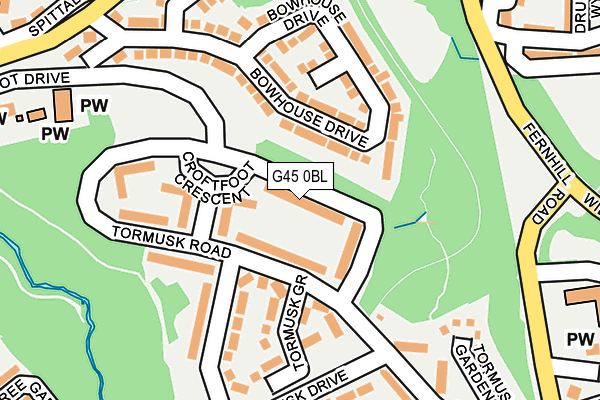G45 0BL map - OS OpenMap – Local (Ordnance Survey)