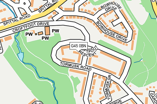 G45 0BN map - OS OpenMap – Local (Ordnance Survey)