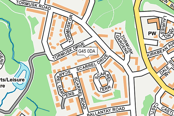 G45 0DA map - OS OpenMap – Local (Ordnance Survey)