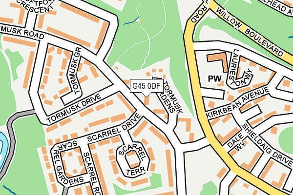 G45 0DF map - OS OpenMap – Local (Ordnance Survey)