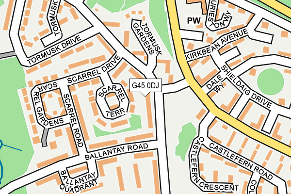G45 0DJ map - OS OpenMap – Local (Ordnance Survey)