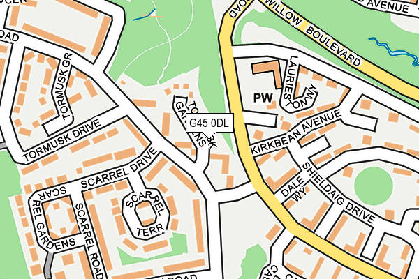 G45 0DL map - OS OpenMap – Local (Ordnance Survey)