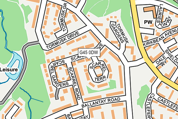 G45 0DW map - OS OpenMap – Local (Ordnance Survey)