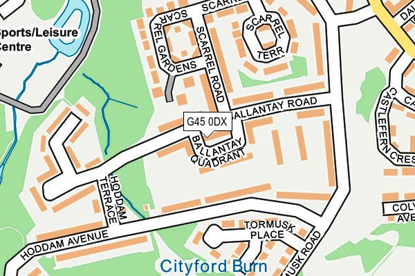 G45 0DX map - OS OpenMap – Local (Ordnance Survey)