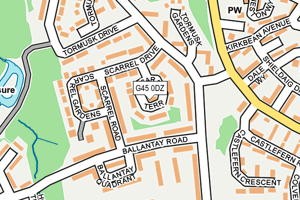 G45 0DZ map - OS OpenMap – Local (Ordnance Survey)