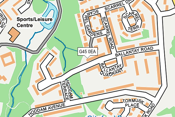 G45 0EA map - OS OpenMap – Local (Ordnance Survey)