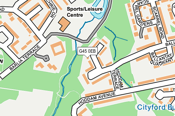 G45 0EB map - OS OpenMap – Local (Ordnance Survey)