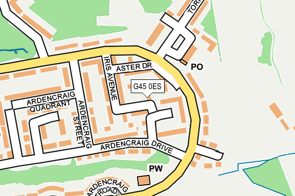 G45 0ES map - OS OpenMap – Local (Ordnance Survey)