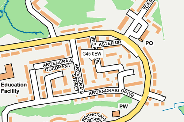G45 0EW map - OS OpenMap – Local (Ordnance Survey)