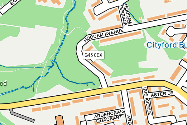 G45 0EX map - OS OpenMap – Local (Ordnance Survey)