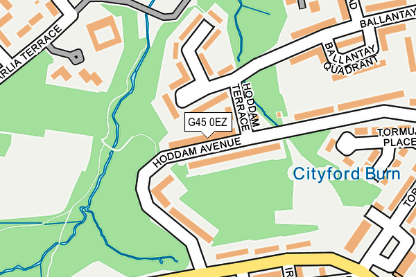 G45 0EZ map - OS OpenMap – Local (Ordnance Survey)