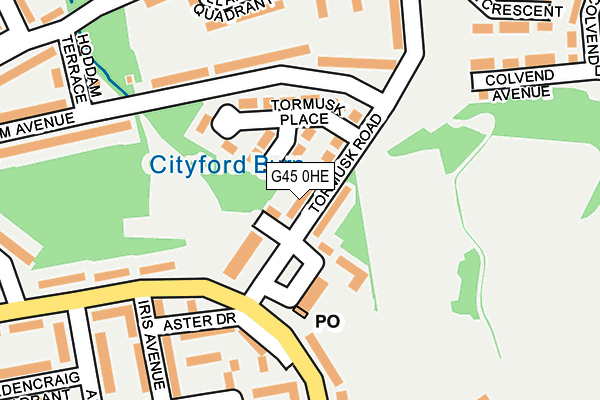G45 0HE map - OS OpenMap – Local (Ordnance Survey)