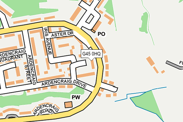G45 0HQ map - OS OpenMap – Local (Ordnance Survey)