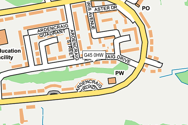 G45 0HW map - OS OpenMap – Local (Ordnance Survey)