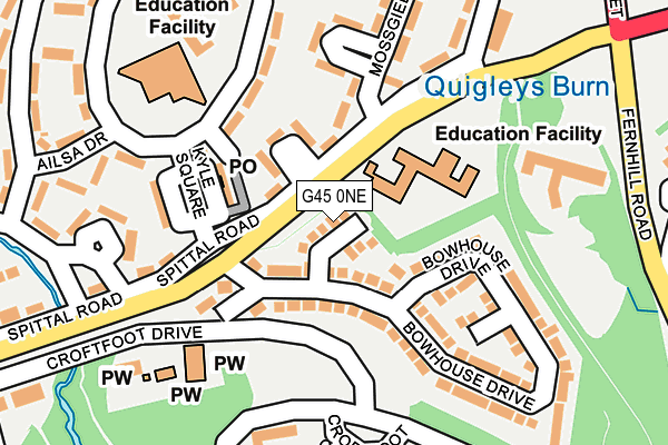G45 0NE map - OS OpenMap – Local (Ordnance Survey)
