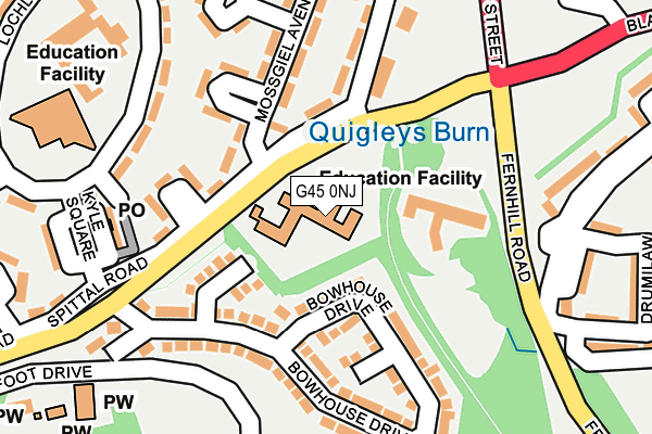 G45 0NJ map - OS OpenMap – Local (Ordnance Survey)