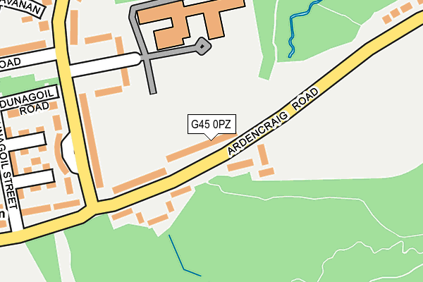 G45 0PZ map - OS OpenMap – Local (Ordnance Survey)