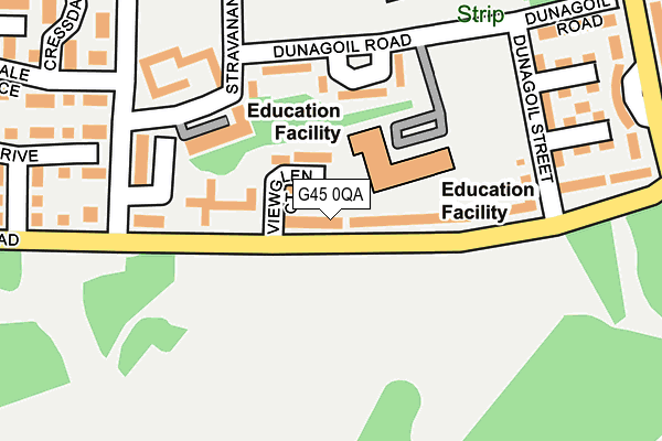 G45 0QA map - OS OpenMap – Local (Ordnance Survey)