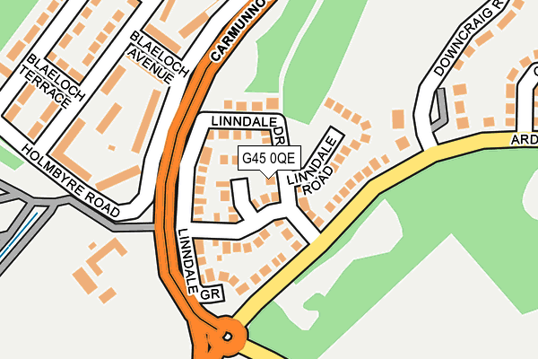 G45 0QE map - OS OpenMap – Local (Ordnance Survey)