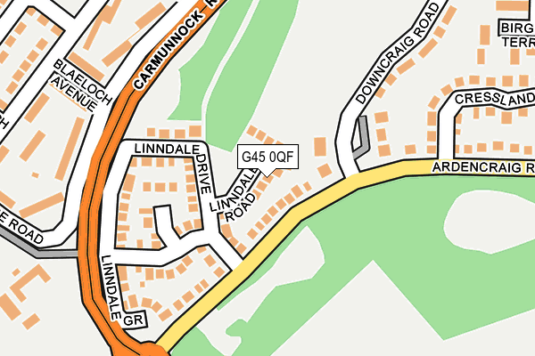 G45 0QF map - OS OpenMap – Local (Ordnance Survey)