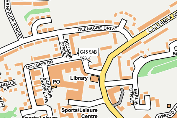 G45 9AB map - OS OpenMap – Local (Ordnance Survey)