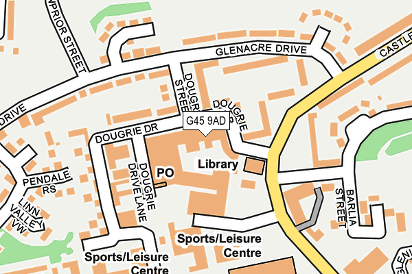 G45 9AD map - OS OpenMap – Local (Ordnance Survey)