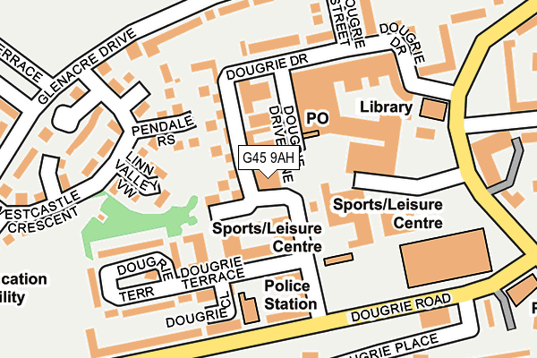 G45 9AH map - OS OpenMap – Local (Ordnance Survey)