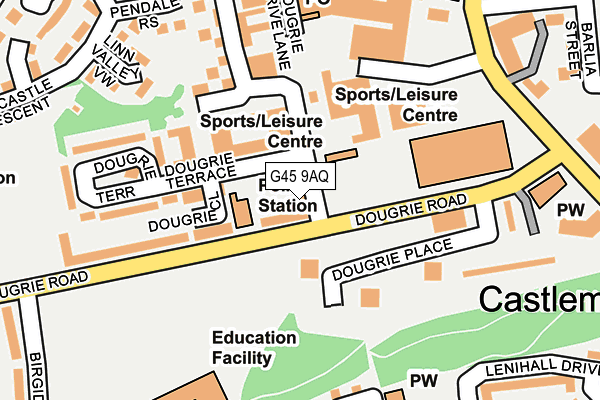 G45 9AQ map - OS OpenMap – Local (Ordnance Survey)