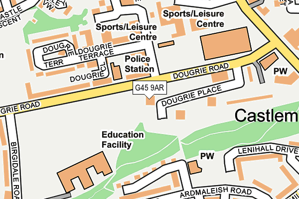 G45 9AR map - OS OpenMap – Local (Ordnance Survey)