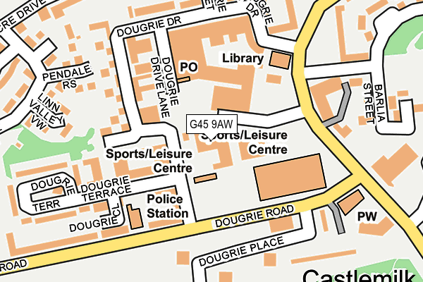 G45 9AW map - OS OpenMap – Local (Ordnance Survey)