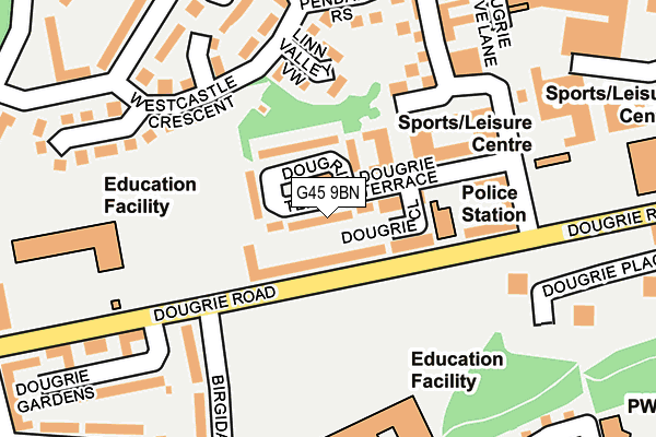 G45 9BN map - OS OpenMap – Local (Ordnance Survey)