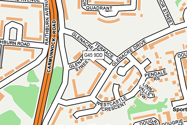 G45 9DD map - OS OpenMap – Local (Ordnance Survey)