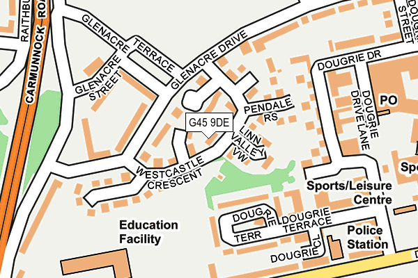 G45 9DE map - OS OpenMap – Local (Ordnance Survey)