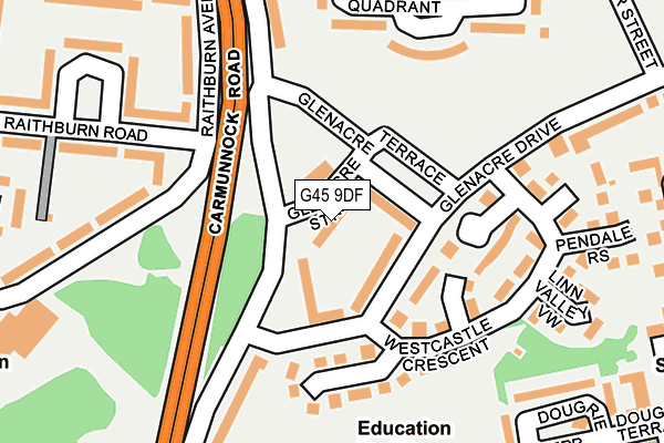 G45 9DF map - OS OpenMap – Local (Ordnance Survey)