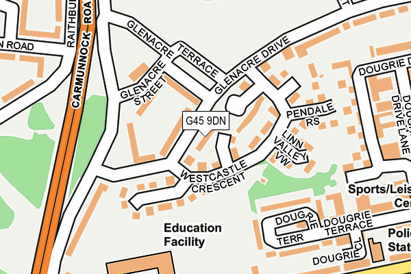 G45 9DN map - OS OpenMap – Local (Ordnance Survey)