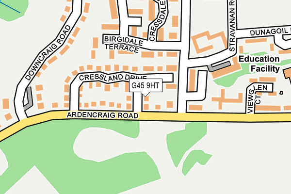 G45 9HT map - OS OpenMap – Local (Ordnance Survey)