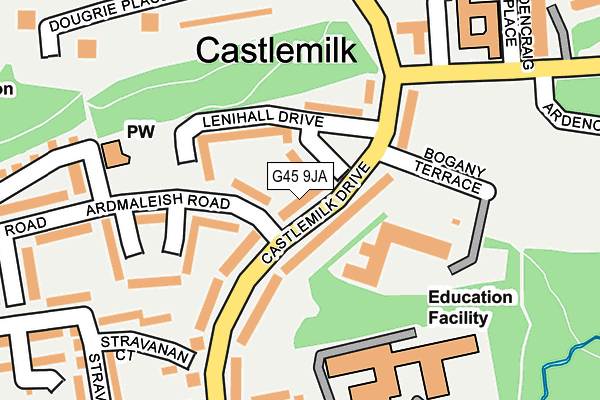 G45 9JA map - OS OpenMap – Local (Ordnance Survey)