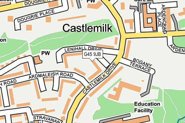 G45 9JB map - OS OpenMap – Local (Ordnance Survey)