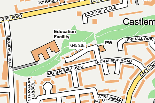 G45 9JE map - OS OpenMap – Local (Ordnance Survey)