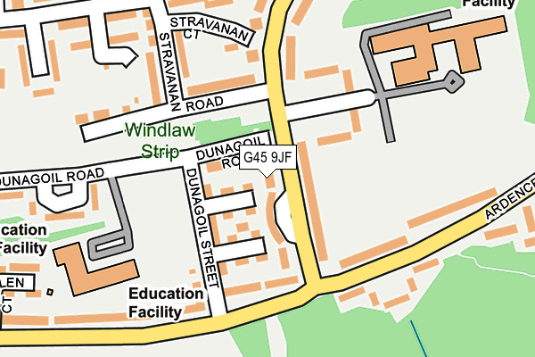 G45 9JF map - OS OpenMap – Local (Ordnance Survey)