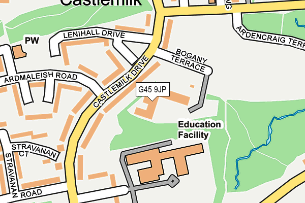 G45 9JP map - OS OpenMap – Local (Ordnance Survey)