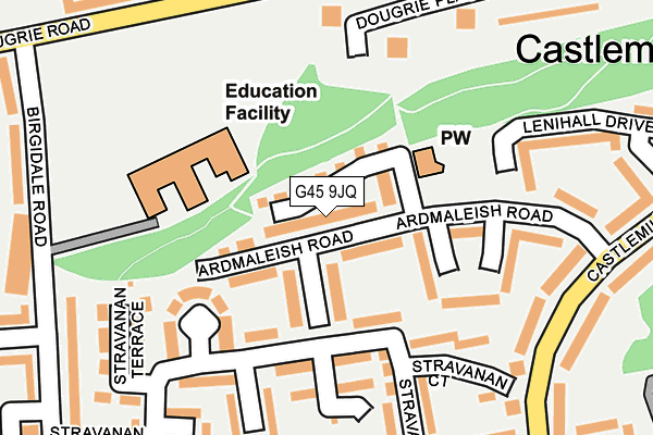 G45 9JQ map - OS OpenMap – Local (Ordnance Survey)