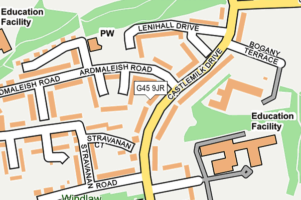 G45 9JR map - OS OpenMap – Local (Ordnance Survey)