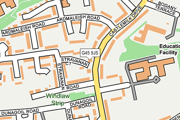 G45 9JS map - OS OpenMap – Local (Ordnance Survey)