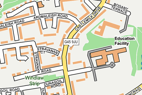 G45 9JU map - OS OpenMap – Local (Ordnance Survey)