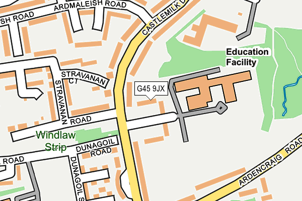 G45 9JX map - OS OpenMap – Local (Ordnance Survey)