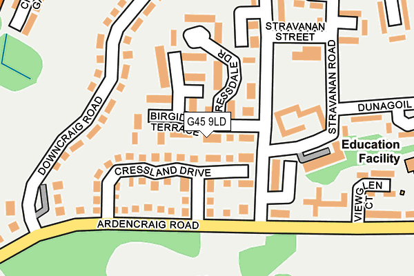 G45 9LD map - OS OpenMap – Local (Ordnance Survey)