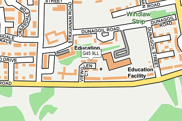 G45 9LL map - OS OpenMap – Local (Ordnance Survey)